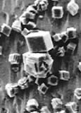 Imagen microscópica de sales incrustadas